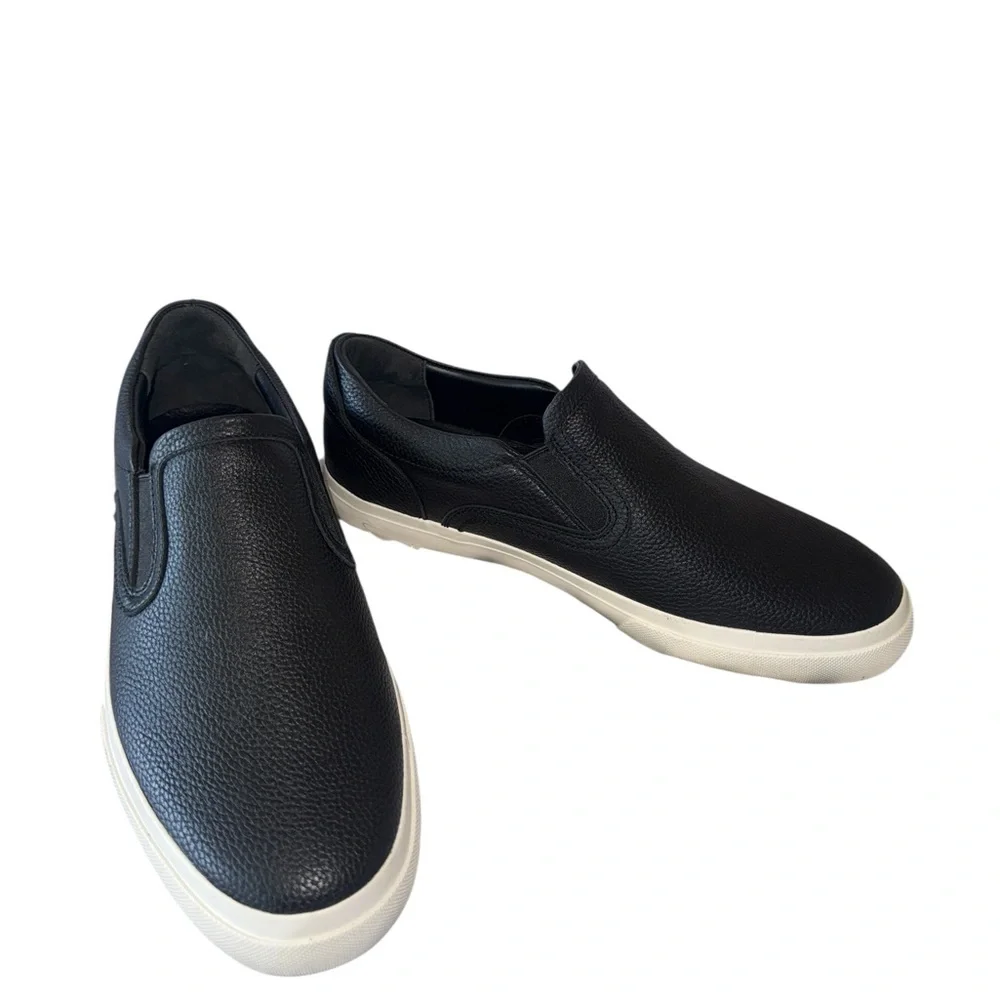 NEW NIB Vince Men’s Fairfax Black Leather Slip On Shoes Leather US 9 - Picture 7 of 12